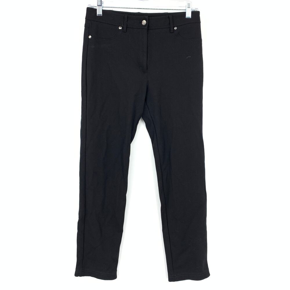 J McLaughlin Black Ponte Stretch Pants Women Size 4 Slim Casual